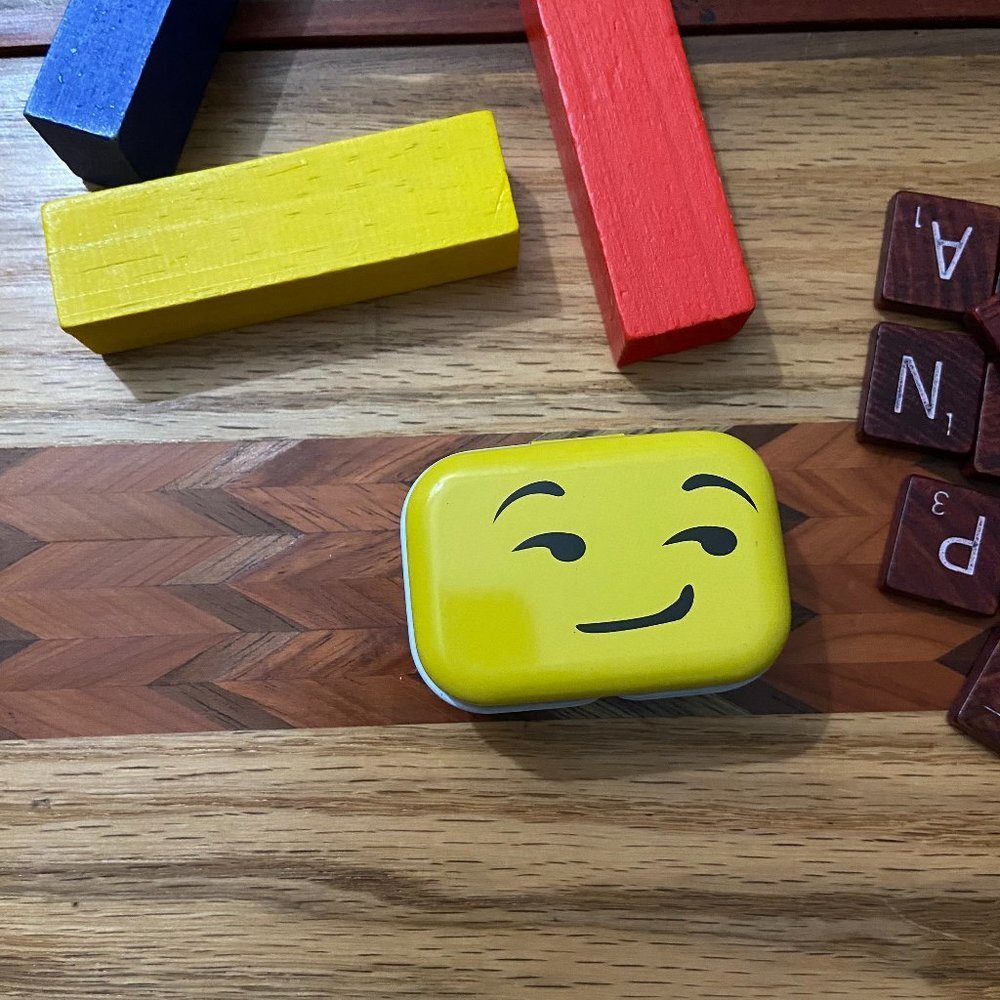 Smirking Emoji - Yellow Mini Tin Box